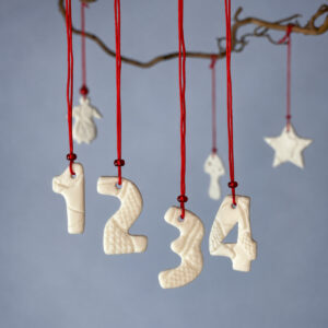 advent tal - 1, 2, 3, 4 - imprint - grandmas porcelæn ornament